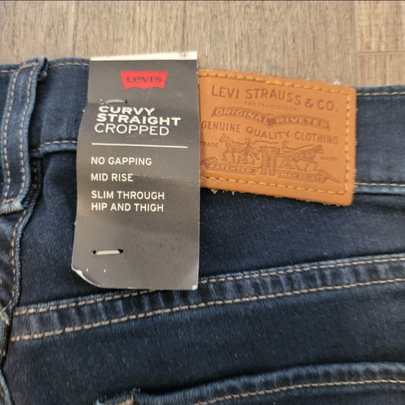 Levi's Curvy Straight Cropped Jeans Sculpt Soft Stretch NWT Waist Sz 24 Ret $99 - Picture 11 of 13